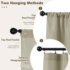 Outdoor Curtains for Patio Waterproof Rod Pocket 4 Pcs 54x95 Inch Taupe | - Image 2