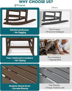 THOEOE Outdoor Rocking Chairs, Oversized Patio Rocking Chair | HDPE Outdoor - Image 4
