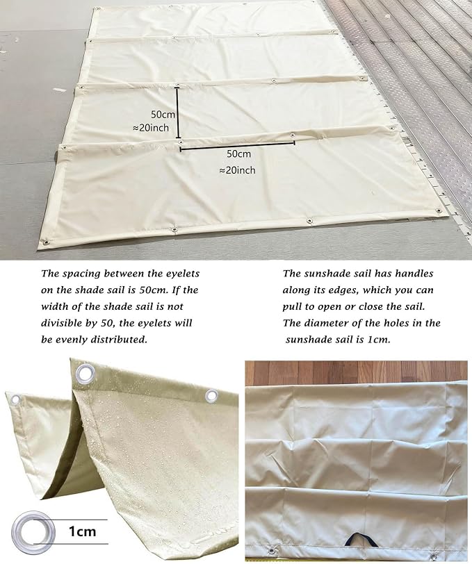 Retractable Sun Shade Sail 4' x 11' Waterproof Wave Pergola Shade Cover - Image 4