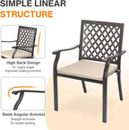 Outdoor Stackable Patio Metal Dining Chairs 4-Piece Set - Image 5