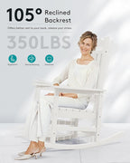 SERWALL Outdoor Rocking Chairs Set of 2, HDPE Rocking Chair Outdoor - Image 3