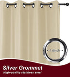 Grommet Outdoor Curtains for Patio Waterproof 8 Pcs 54x120 In Cream | - Image 2