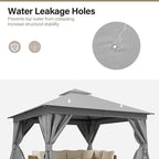 12'x12' Outdoor Gazebo, Heavy Duty Metal Frame Patio Canopy - Image 9