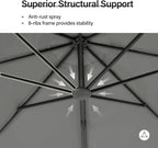 Outdoor Patio Umbrella with Base included, 11 FT Deluxe Curvy Cantilever - Image 7
