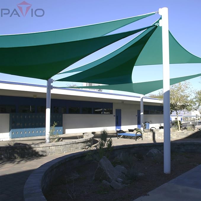 Patio Paradise 24' x 24' x 24' Sun Shade Sail Triangle Canopy Shade Cloth - Image 6