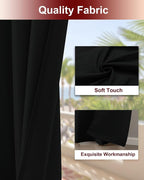 Grommet Outdoor Curtains for Patio Waterproof 8 Pcs 54x95 In Black | - Image 4