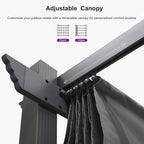 PURPLE LEAF Outdoor Pergola 10' X 10' Retractable Canopy Aluminum, Custom Shade - Image 4