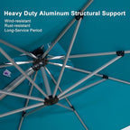 PURPLE LEAF Cantilever Patio Umbrellas 12' x 12' Large, Turquoise Blue | 35MPH - Image 4