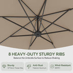 Aoxun 11 FT Cantilever Umbrella - Image 7