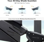 PURPLE LEAF Patio Cantilever Umbrella Left-right Tilting 8.2' X 11.5' Grey | 5 - Image 3