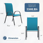Amopatio Patio Chairs Set of 6, Outdoor Stackable Dining Chairs - Image 3