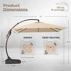 Grand patio 10x10 FT Cantilever Square Umbrella - Image 3