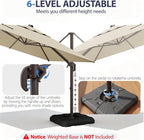 10' X 10' Patio Umbrella Cantilever Outdoor Rectangle Umbrella, Heavy Duty - Image 6