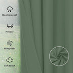 Easy-Going Outdoor Curtains for Patio 1 Panel, 150x96 inch, Sage Green | - Image 6