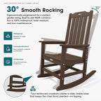 THOEOE Outdoor Rocking Chairs Set of 4, Oversized Patio Rocking Chair | HDPE - Image 3