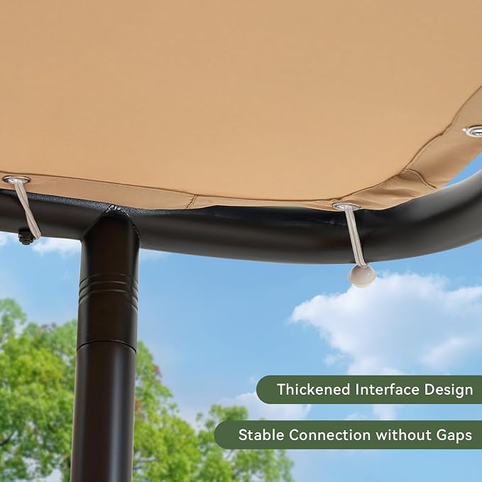 Aoxun 16x12 Lean-to Gazebo, Sloped Pergola Porch Canopy Awning - Image 7