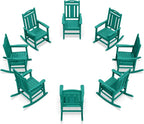 Oversized Outdoor Rocking Chairs Set of 8, 380lbs Heavy-Duty Large Patio Rocker by CIOKEA