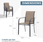 DIFY Patio Chairs Set of 2, Stackable Textilene Outdoor Dining Chairs - Image 3