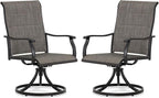 Outdoor Swivel Dining Chairs Set of 2, 360° Rotation & 20° Rocking, Ergonomic by Aoodor