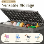 320 Gallon Outdoor Storage Box, Resin Deck Boxes Indoor and outdoor, Waterproof - Image 3