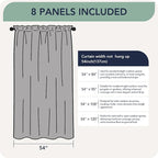 White Outdoor Curtains for Patio Waterproof, 8 Panels, Rod Pocket | - Image 6