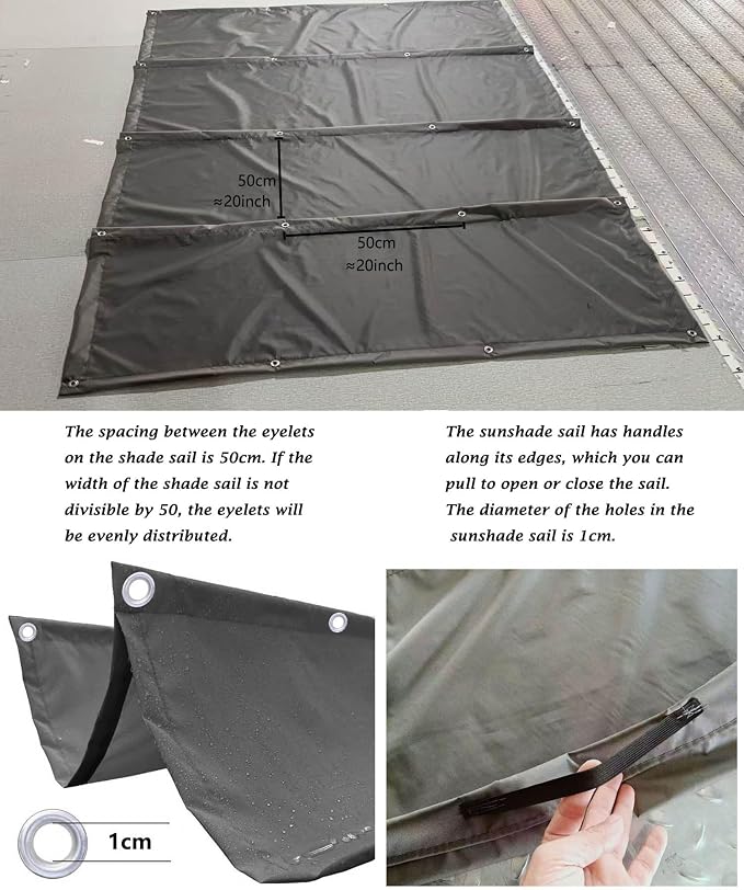 Sun Shade Sail Retractable Wave Waterproof 8' x 22' Shade Cloth Waterproof - Image 4
