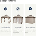 10'x10' Outdoor Gazebo with LED Lights, Metal Heavy Duty Patio Canopy Tent with - Image 8