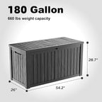 ROJIK 180 Gallon Outdoor Storage Box Waterproof-Patio Furniture Resin Deck Box - Image 2