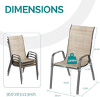 MAMIZO Patio Dining Chairs, Stackable Textilene Chair Set of 6, - Image 2