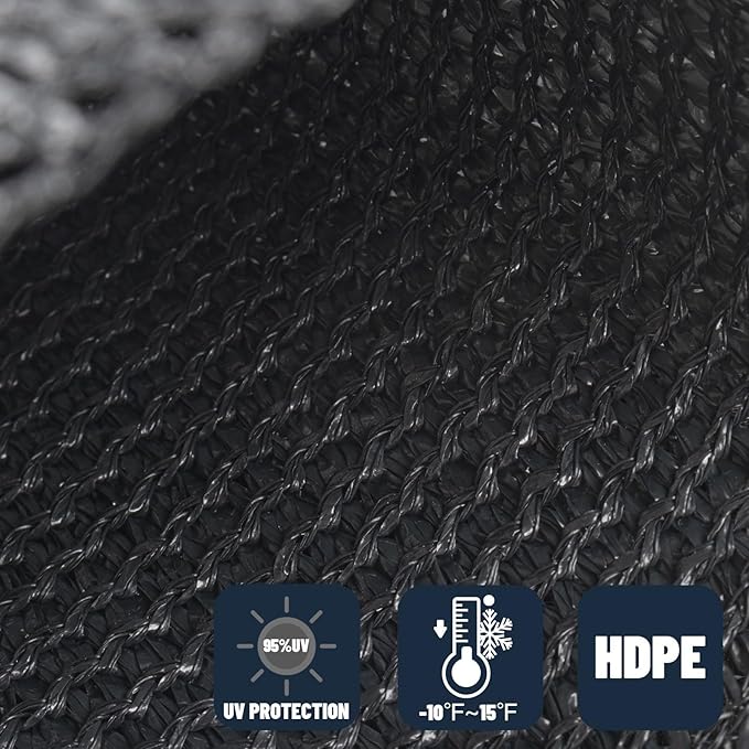 SUNNY GUARD Custom Size 8'x16' Graphite Grey Sun Shade Sail Rectangle UV Block - Image 4