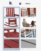 Oversized Outdoor Rocking Chair Set of 4, HDPE Patio Rockers - Image 8
