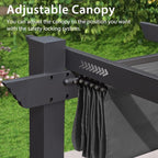 PURPLE LEAF Outdoor Pergola 12' X 18' Retractable Canopy Aluminum, Custom Shade - Image 9