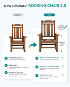 SERWALL Oversized Outdoor Rocking Chairs Set of 4, HDPE Patio Rocker, All - Image 8