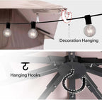 10'x20' Outdoor Gazebo with 100FT String Lights, Metal Heavy Duty Patio Canopy - Image 4