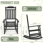 EFU Outdoor Rocking Chairs Set of 2, All Weather Rocking Chair | Sturdy & - Image 2