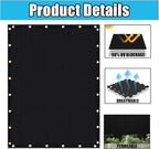 Amagenix 90% Shade Fabric 17'X 19' Black Sun Shade Cloth - Image 3