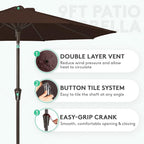 JEAREY 9FT Outdoor Patio Umbrella Outdoor Table Umbrella - Image 2