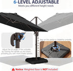 10' X 10' Patio Umbrella Cantilever Outdoor Rectangle Umbrella - Image 7