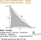 LOVE STORY Custom Size 10' x 18' x 20.6' Sun Shade Sail, 95% UV Block, Triangle - Image 2