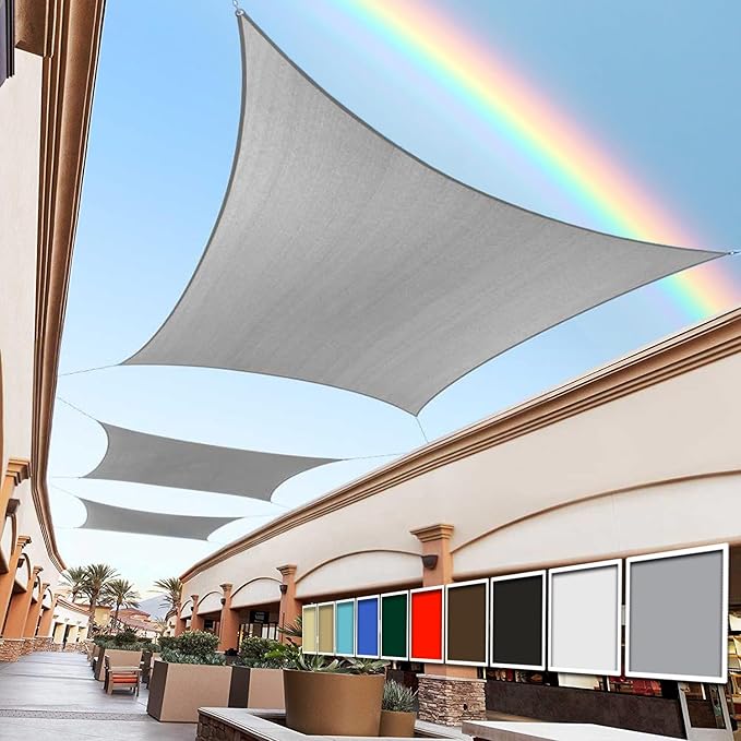 Royal Shade 8' x 9' Custom Size Gray Rectangle Sunshade Sail by RoyalShade