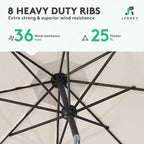 JEAREY 9FT Outdoor Patio Umbrella, Market Umbrella, Cream Beige | Outdoor Table - Image 4