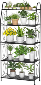 VyGrow 5 Tier Plant Stand Indoor Outdoor, Heavy Duty Plant Shelf, Metal Mesh by VyGrow
