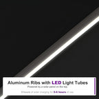 PURPLE LEAF Cantilever Umbrella 9' X 12' Solar LED Light Patio Deck, Stays - Image 4