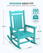 SERWALL Rocking Chair Outdoor, Oversized HDPE Patio Rocking Chairs, Aruba | - Image 3