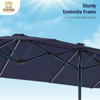 13 ft Patio Umbrella with 120 LED Solar Lights Outdoor Umbrella, 8 Colors - Image 6