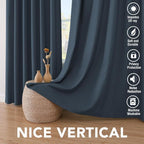 H.VERSAILTEX Linen Blackout Curtains 72 Inches Long 100% Absolutely Blackout - Image 7