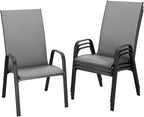 JEAREY Patio Dining Chairs Set of 4, Outdoor Stackable Dining Furniture Set by JEAREYOutdoorsCollection