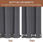 RYB HOME Extra Wide Outdoor Curtains 2 Panels or Patio Waterproof | Blackout - Image 3