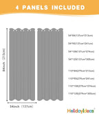 HolidayIdeas Outdoor Curtains for Patio Waterproof 4 Pcs 54x84 Inch Grey | - Image 5