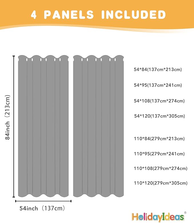 Outdoor Curtains for Patio Waterproof 4 Pcs 54x95 Inch Mecca Orange | Poolside - Image 6